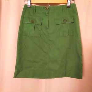 Green Pocketed Skirt